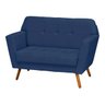 Conjunto Sofá Retrô 2 Lugares e 2 Poltronas Esmeralda Suede Azul Marinho - D'Rossi - 2