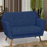 Conjunto Sofá Retrô 2 Lugares e 2 Poltronas Esmeralda Suede Azul Marinho - D'Rossi - 4