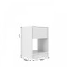 Mesa de Cabeceira Branco Retro com Gaveta e Nicho - 2