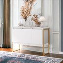 Ver imagem 1 de Buffet 3 Portas Industrial Italia - Branco Dourado Branco Dourado