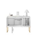 Ver imagem 3 de Buffet 3 Portas Industrial Italia - Branco Dourado Branco Dourado