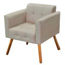 Ver imagem 3 de Conjunto Sofá Retrô 2 Lugares e 2 Poltronas Elisa Suede Bege - D'Rossi