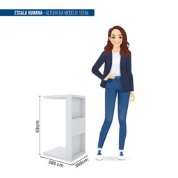 Mesa Lateral de Apoio Encaixa Sofá Book Líder Design  - 3