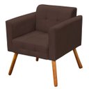 Ver imagem 3 de Conjunto Sofá Retrô 2 Lugares e 2 Poltronas Elisa Suede Marrom - D'Rossi