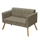 Ver imagem 2 de Conjunto Sofá Retrô 2 Lugares e 2 Poltronas Elisa Suede Marrom Rato - D'Rossi