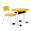 Ver imagem 1 de Kit Escolar Individual – (Mesa e Cadeira) – Juvenil 06 a 09 Anos – Realplast - Cor Amarelo - 41083