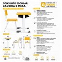 Ver imagem 5 de Kit Escolar Individual – (Mesa e Cadeira) – Juvenil 06 a 09 Anos – Realplast - Cor Amarelo - 41083