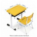 Ver imagem 3 de Kit Escolar Individual – (Mesa e Cadeira) – Juvenil 06 a 09 Anos – Realplast - Cor Amarelo - 41083
