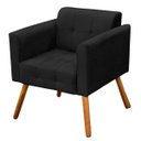 Ver imagem 3 de Conjunto Sofá Retrô 2 Lugares e 2 Poltronas Elisa Suede Preto - D'Rossi