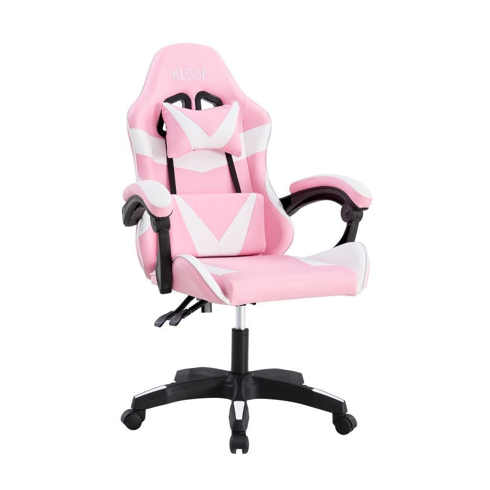 Cadeira Giratória Gamer Kl1 - Branco e Rosa