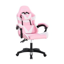 Cadeira Giratória Gamer Kl1 - Branco e Rosa - 1