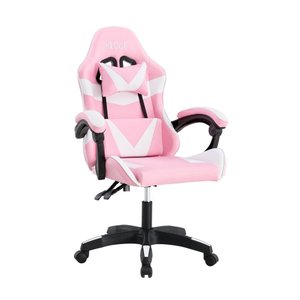 Cadeira Giratória Gamer Kl1 - Branco e Rosa