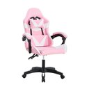 Ver imagem 2 de Cadeira Giratória Gamer Kl1 - Branco e Rosa