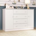 Ver imagem 1 de Cômoda Infantil 125cm 2 Portas e 4 Gavetas Encanto Multimóveis Mp4450 Branco Branco