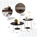 Ver imagem 3 de Jogo de Mesa Centro e Apoio LI Com Pés Metálicos Bordas Usinadas e Grande Estabilidade Cor Preto EJ