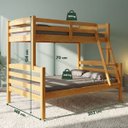 Ver imagem 2 de Cama Beliche Casal Solteiro Madeira Pinus Alta Resistência:Mel