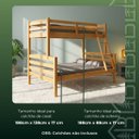 Ver imagem 3 de Cama Beliche Casal Solteiro Madeira Pinus Alta Resistência:Mel