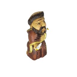 Imagem São Francisco De Assis Madeira Pintada A Mão Rustica - 2