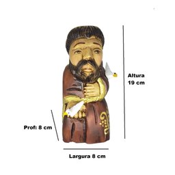 Imagem São Francisco De Assis Madeira Pintada A Mão Rustica - 1