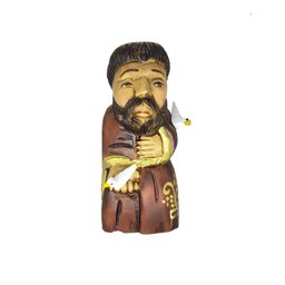 Imagem São Francisco De Assis Madeira Pintada A Mão Rustica - 5