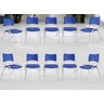 Kit com 10 Cadeiras Iso para Escola Escritório Comércio Azul Base Branca Ecomhome - 1