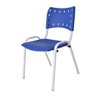 Kit com 10 Cadeiras Iso para Escola Escritório Comércio Azul Base Branca Ecomhome - 6