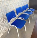 Ver imagem 3 de Kit com 10 Cadeiras Iso para Escola Escritório Comércio Azul Base Branca Ecomhome