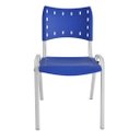 Ver imagem 5 de Kit com 10 Cadeiras Iso para Escola Escritório Comércio Azul Base Branca Ecomhome