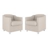 Kit 02 Cadeiras Poltronas Decorativas Recepção Clinica Suede Cor:Bege - 1