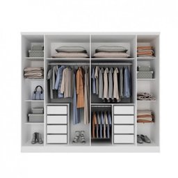 Guarda Roupa Casal com Espelho 6 Portas 8 Gavetas 181cm Sevilla   - 3