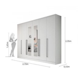 Guarda Roupa Casal com Espelho 6 Portas 8 Gavetas 181cm Sevilla   - 5