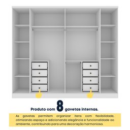 Guarda-Roupa Casal com Espelho 6 Portas 8 Gavetas 270cm Sevilla - 11