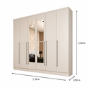 Ver imagem 3 de Guarda-Roupa Casal com Espelho 6 Portas 8 Gavetas 270cm Sevilla
