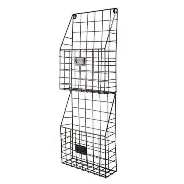 Porta Revista Aramado Preto Metal