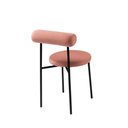 Ver imagem 2 de Cadeira Lana Base Aço Preto Tecido Veludo Rosa - Ooca Móveis