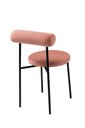 Ver imagem 2 de Cadeira Lana Base Aço Preto Tecido Veludo Rosa - Ooca Móveis