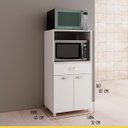 Ver imagem 2 de Balcão Multiuso para Cozinha 57 X 115 Cm Forno Microondas Mdp Branco - Clicklar