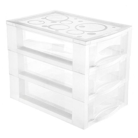 Gaveteiro M 3 Gavetas Cristal Or81300 Ordene