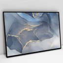 Ver imagem 1 de Quadro Decorativo em Canvas Abstrato Mármore Azul TaColado Moldura Flutuante 4,5cm Preta 120 x 80cm