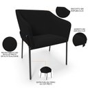 Ver imagem 4 de Kit 2 Cadeiras para Sala de Jantar Estar Living Olívia L02 Bouclê Preto - Lyam Decor