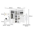 Ver imagem 3 de Quarto de Canto Solteiro com Guarda Roupas Cabeceira e Escrivaninha Alpes Luciane Móveis