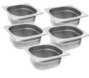 Ver imagem 1 de Conj 5 Cuba Gastronômica Inox GN 1/6x65 mm 1,0 L sem alça