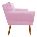 Ver imagem 7 de Kit 1 Namoradeira e 1 Poltrona Anitta Suede Rosa Bebê D’Rossi