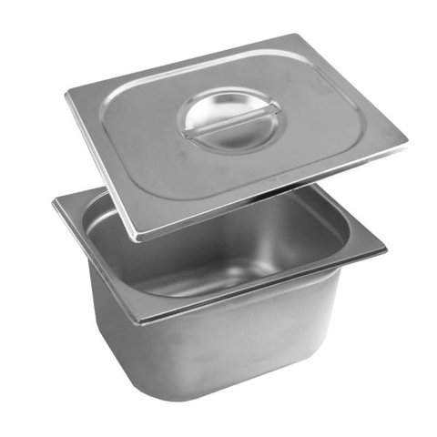 Cuba Gastronômica Inox GN 1/2x150 mm 9,5 L sem alça COM TAMPA