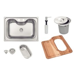 Cuba Morgana 60 Fx Undermount Inox 69x49cm com Acessórios Tramontina - 1