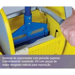 Balde Espremedor para MOP Úmido Doblô 30 Litros Azul NY109 Bralimpia - 2 Balde Espremedor para MOP Úmido Doblô 30 Litros Azul NY109 Bralimpia - 2