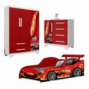 Ver imagem 1 de Quarto Infantil Meninos Completo Cama Roupeiro Cômoda Carro:vermelho