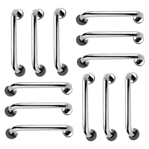 Alça de Apoio 30cm Barra Inox Kit 12 Unidades Segurança Idoso Cadeirante Criança Banheiro Box Corrim