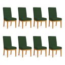Ver imagem 1 de Kit 8 Cadeiras de Jantar Solana Veludo Verde Base de Madeira - Pallazio