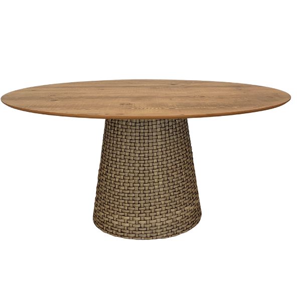 Mesa De Jantar Cone Oval 120x80 cm Tampo Antíqua Base Fibra Sintética Personal Decor Mesa de Jantar 